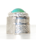 With turquoise eye