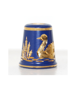 Navy-blue with swan