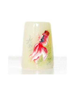 Green jade with fishes