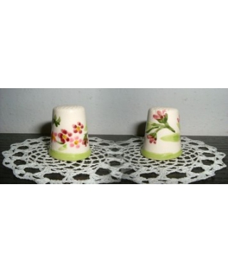 Hand-painted green and red flowers
