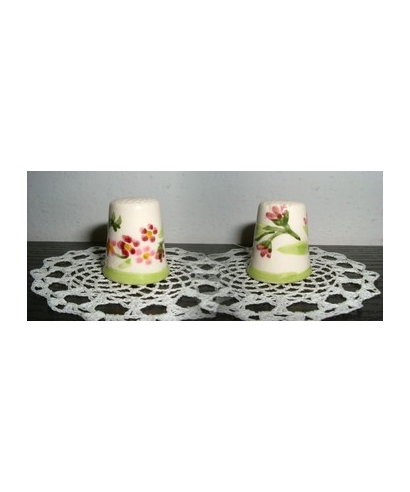 Hand-painted green and red flowers