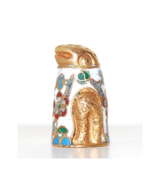 Biała żaba cloisonne