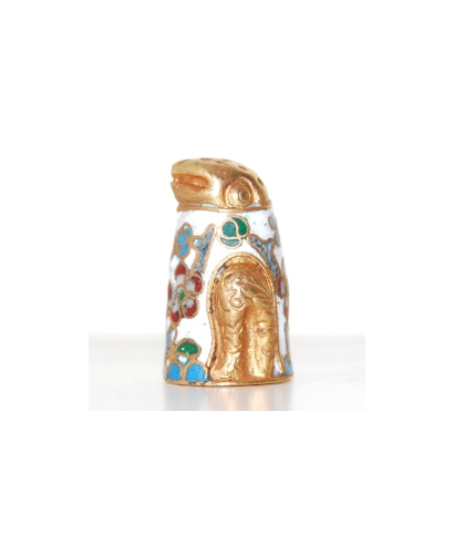 White cloisonne frog
