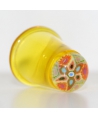 Yellow glass millefiori thimble