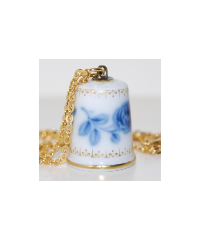 Blue rose necklace