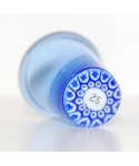 Blue glass millefiori thimble 25