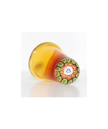 Amber glass millefiori thimble 25