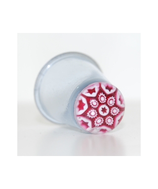 Lavender glass millefiori thimble - star