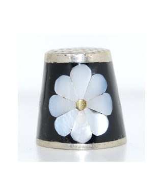 Mother-of-pearl black and white flower